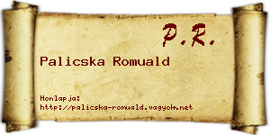 Palicska Romuald névjegykártya